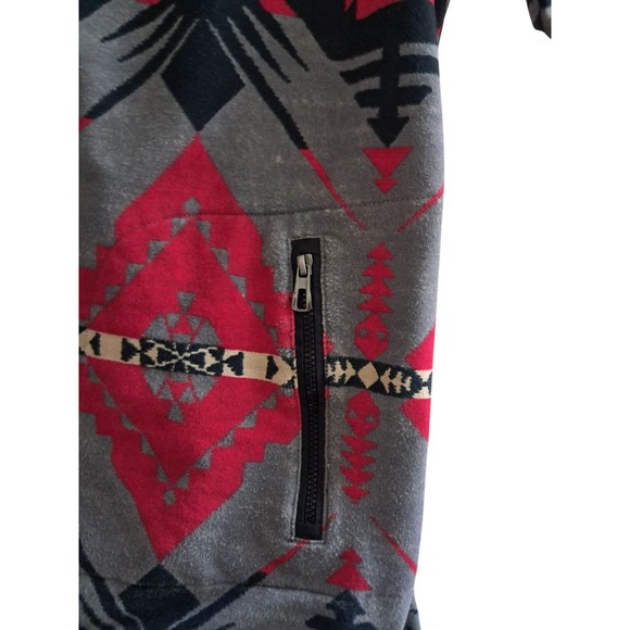 Lauren Ralph Lauren Aztec Navajo‎ Southwestern Full Zip Hoodie Red Women's Small - Picture 7 of 13